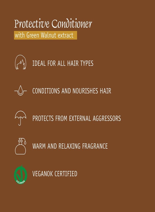 Prija Protective Hair Conditioner with Green Walnut Extract for All Hair Types, Conditions and Nourishes Hair and Protects from External Aggressors with Dispensing Pump 4 x 12.85 Fl. Oz - Image 5